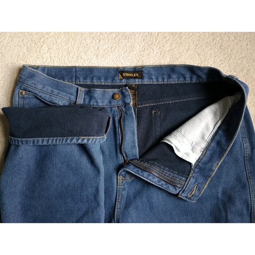 Stanley Mens Jeans Fleece Lined Blue 40x31 Actual 5 Pocket